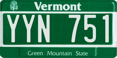 VT license plate YYN751