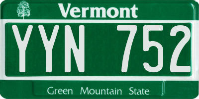 VT license plate YYN752