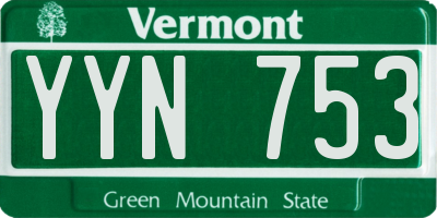 VT license plate YYN753