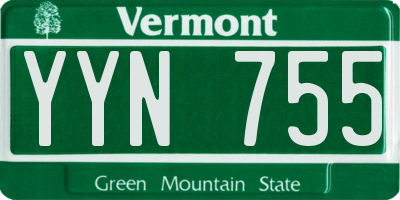 VT license plate YYN755