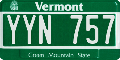 VT license plate YYN757