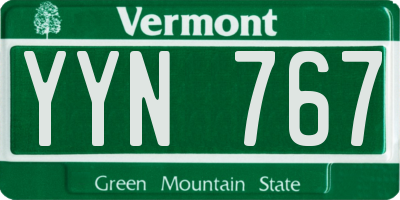 VT license plate YYN767