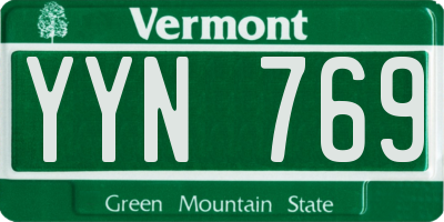 VT license plate YYN769