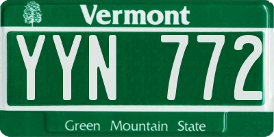 VT license plate YYN772