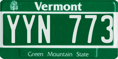 VT license plate YYN773
