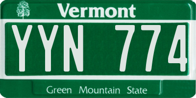 VT license plate YYN774