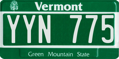 VT license plate YYN775