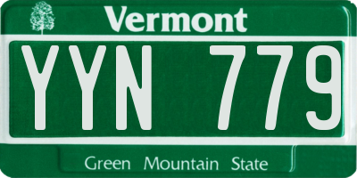 VT license plate YYN779