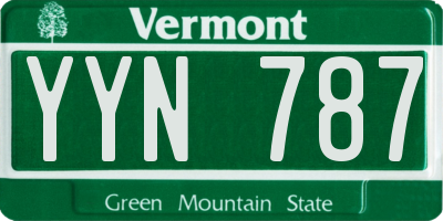 VT license plate YYN787