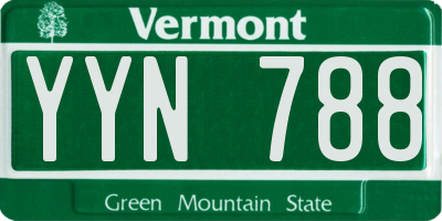VT license plate YYN788