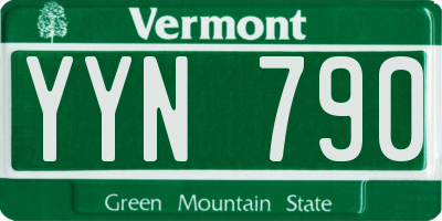 VT license plate YYN790