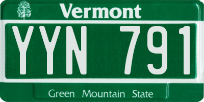 VT license plate YYN791