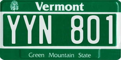 VT license plate YYN801