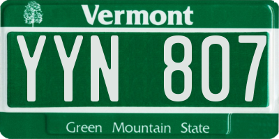 VT license plate YYN807