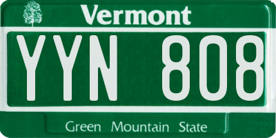 VT license plate YYN808