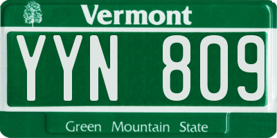 VT license plate YYN809
