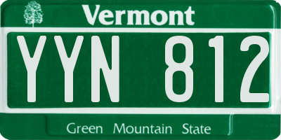 VT license plate YYN812