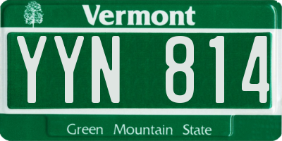 VT license plate YYN814