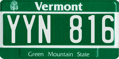 VT license plate YYN816