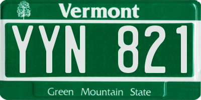 VT license plate YYN821