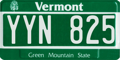 VT license plate YYN825