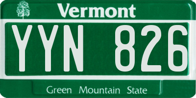 VT license plate YYN826