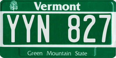 VT license plate YYN827