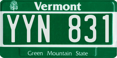 VT license plate YYN831
