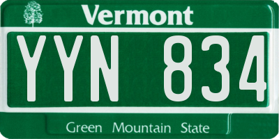 VT license plate YYN834