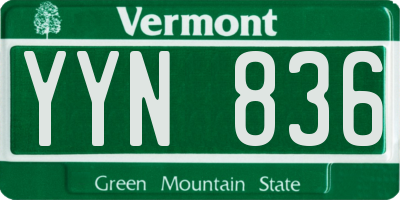 VT license plate YYN836