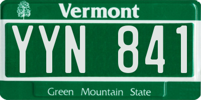 VT license plate YYN841