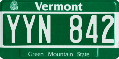 VT license plate YYN842