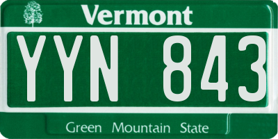 VT license plate YYN843