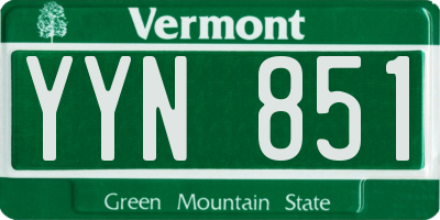 VT license plate YYN851