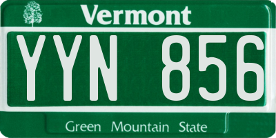 VT license plate YYN856