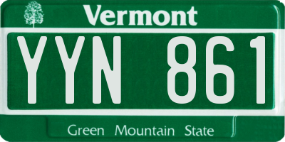 VT license plate YYN861
