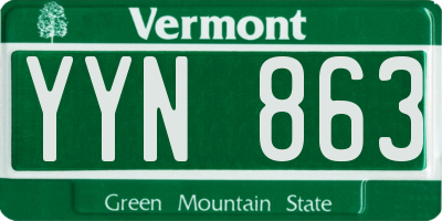 VT license plate YYN863