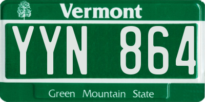 VT license plate YYN864