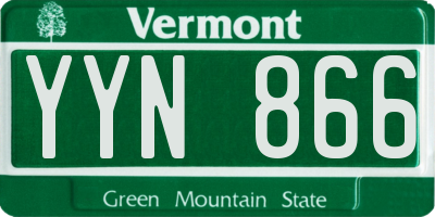 VT license plate YYN866