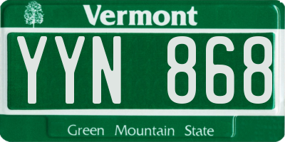 VT license plate YYN868