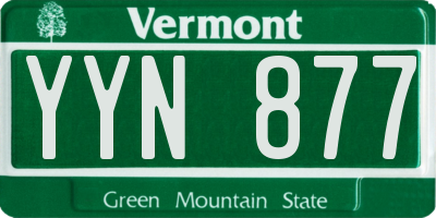 VT license plate YYN877