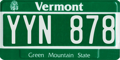 VT license plate YYN878
