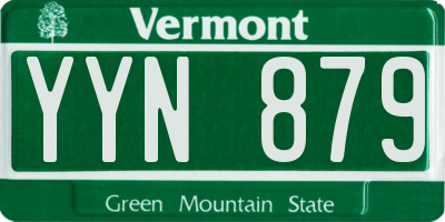 VT license plate YYN879