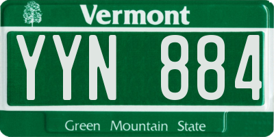 VT license plate YYN884