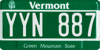 VT license plate YYN887