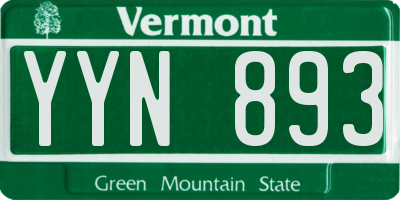 VT license plate YYN893