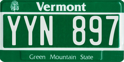 VT license plate YYN897