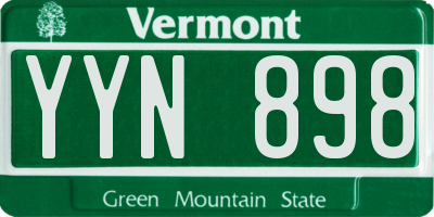 VT license plate YYN898