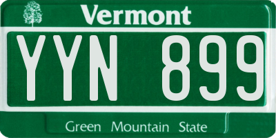 VT license plate YYN899