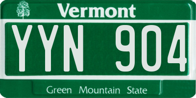 VT license plate YYN904